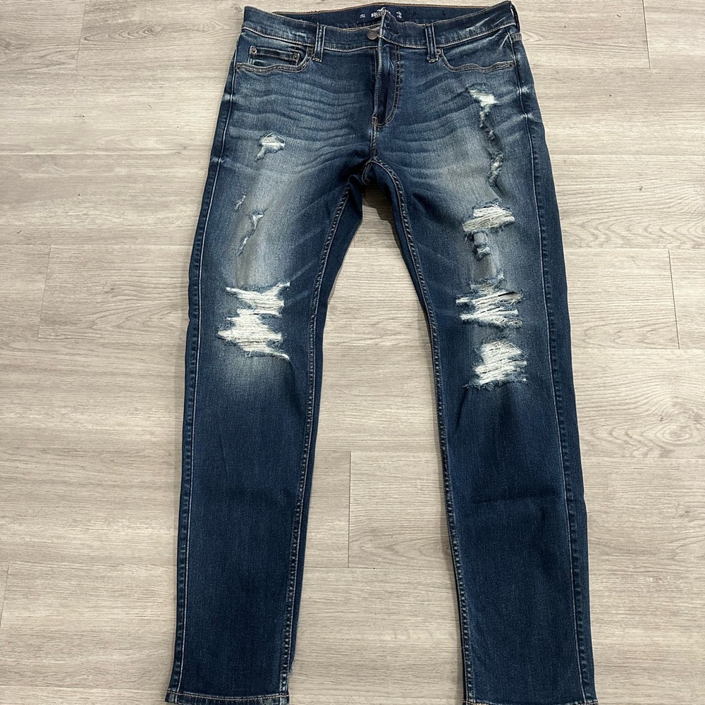 Hollister Distressed Jeans Men's skinny advanced stretch 34x 32